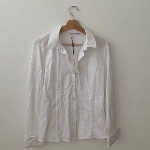 NWT Calvin Klein women’s white button down top
